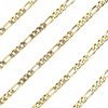 Solid Figaro Flat Chain Link Necklace 14K Yellow Gold ~ 24