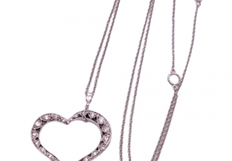 Tacori Diamond Bewitched Heart Necklace 18K White Gold .25 Carat TW
