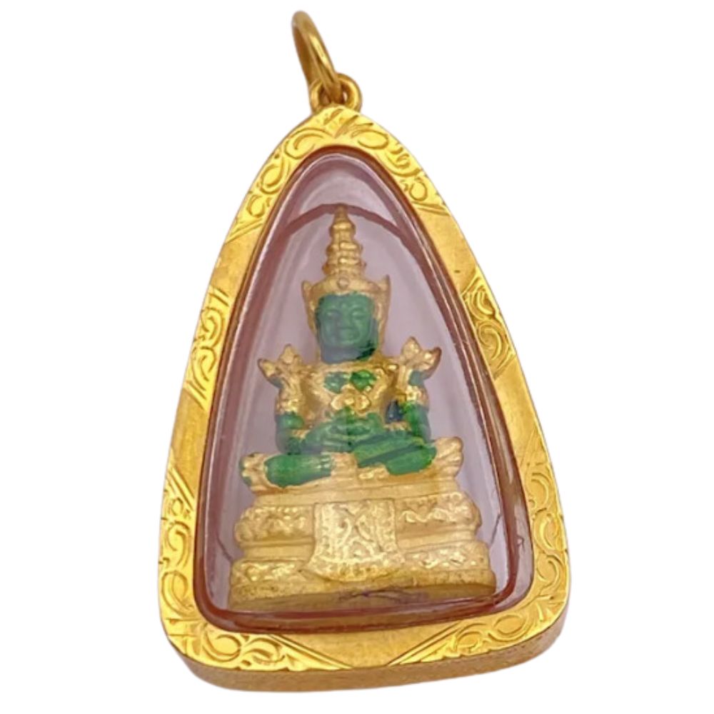 Thai Budha Pendant 22K Gold Reversible Three-Dimensional