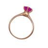Vintage Solitaire Ring Pink Sapphire 1.88 Carat Lab 14K Gold top view