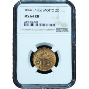 1864 Two Cent Piece MS64RB NGC