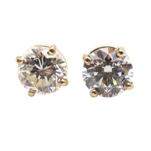 2.04 Round Diamond Stud Earrings