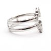 Chevron Bohemian Diamond Ring Guard White Gold Side