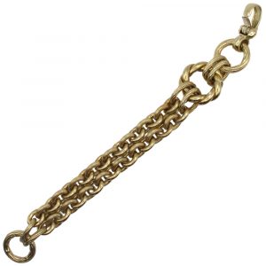 Fun Double Strand Textured Chunky Cable Chain Link Bracelet 14K Yellow Gold ~ 8" ~ 35.3 Grams Links