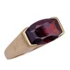 Garnet Solitaire Vintage Ring 14K Gold 3.50 Carat Cushion Cut side