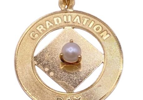Graduation Day Vintage Charm 14K Gold and Cultured Pearl