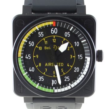 Pre-Owned Bell & Ross Flight Instruments Airspeed Stainless Steel/PVD Model BR01-92 Airspeed