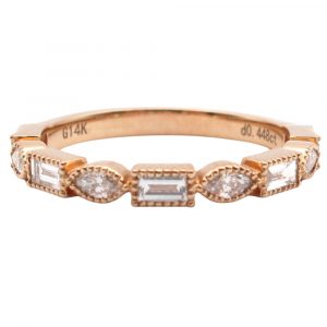 Marquise Baguette Diamond Stack Band Rose Gold