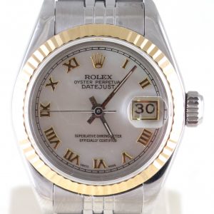 Pre-Owned Ladies Rolex Date (1987) Stainless Steel And Gold Model 69174 Front Close