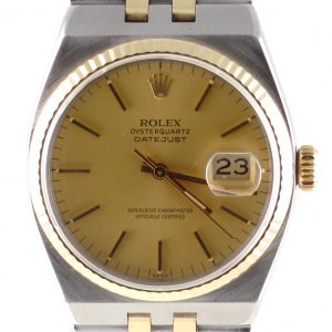 Pre-Owned Rolex 36MM Two Tone Oyster Quartz Datejust (1980) 17013 Front Close