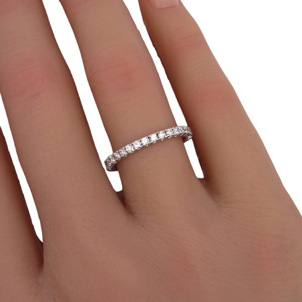 Size 6.5 Diamond Eternity Band White Gold .68 worn