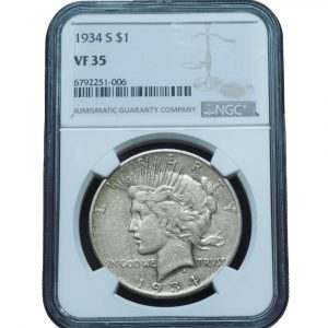 1934 S Peace Dollar VF35 NGC