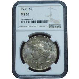 1935 Peace Dollar MS63 NGC