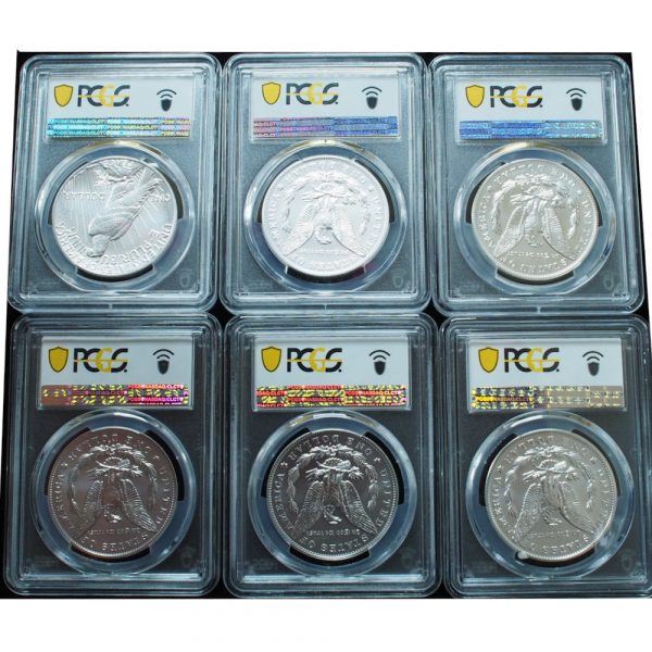 2021 Morgan & Peace Dollar 6 Coin Set MS69 PCGS First Strike