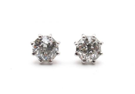 .75 Mine Diamond Stud Earrings