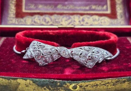 Alluring Old Mine Cut Diamond Art Deco bolo