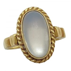Vintage Moonstone Cabochon Ring 14K Gold