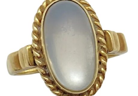 Vintage Moonstone Cabochon Ring 14K Gold