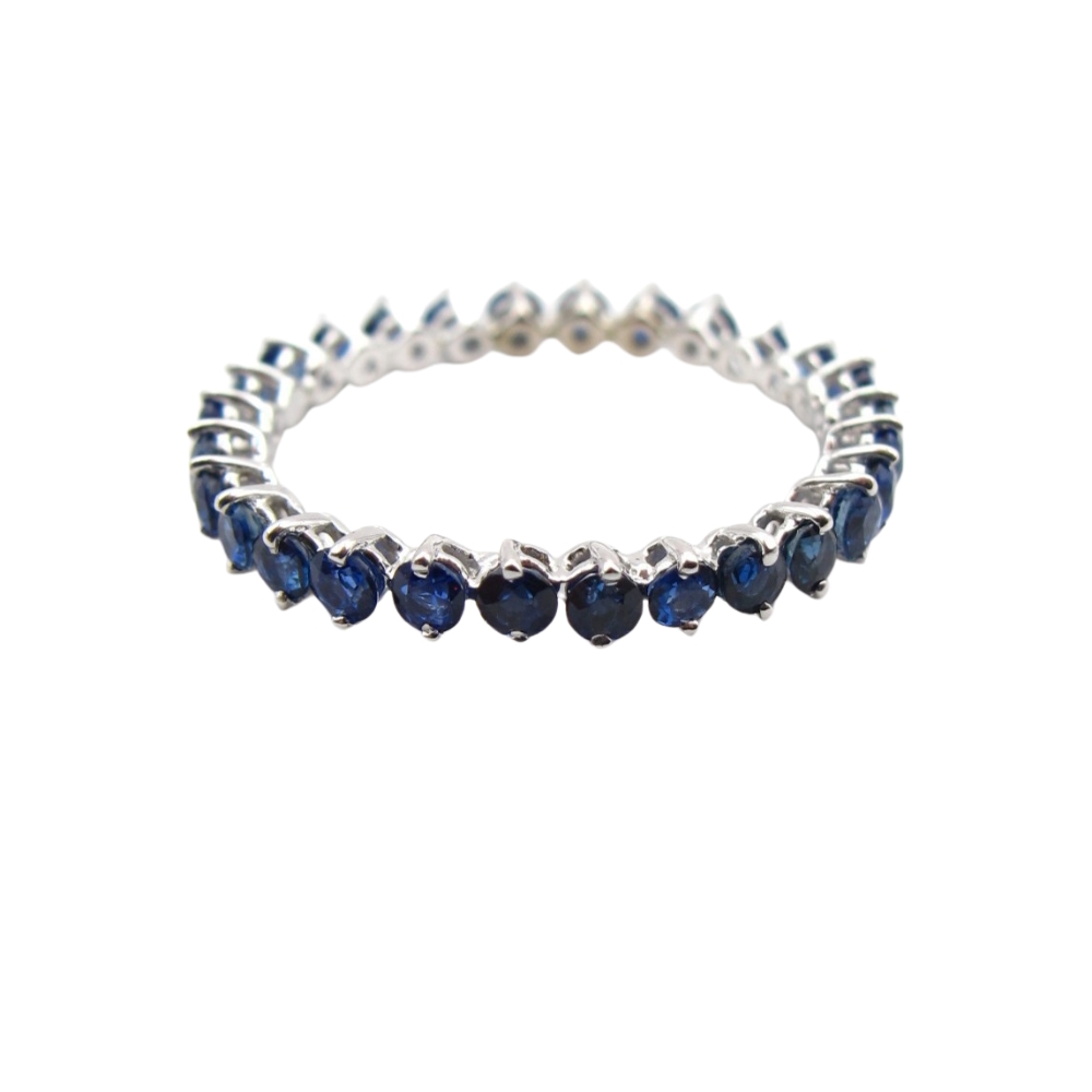 Sapphire Eternity Band 1.08 ctw 14k White Gold