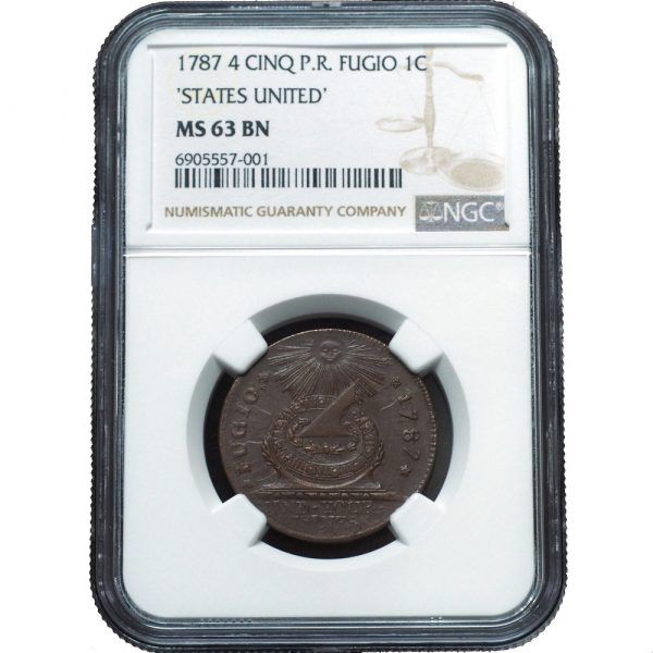 1787 Fugio Cent MS63BN NGC