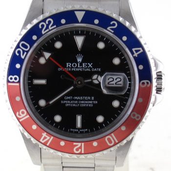 Pre-Owned Rolex 40MM GMT Master II (1989) Stainless Steel Model 16710