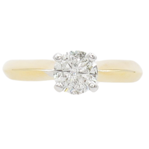 0.73ct Round Brilliant Solitaire Ring 14K Two-Tone front