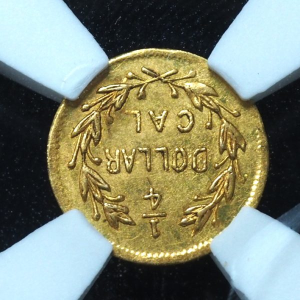 1871 Round Liberty 25c Gold BG-862 Unc NGC