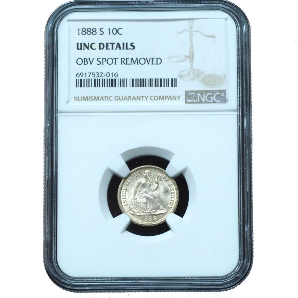1888-S Seated Liberty Dime Uncirculated NGC