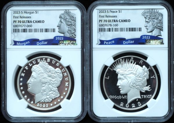 2023-S Morgan & Peace Dollar Proof 2 Coin Set PF70 NGC