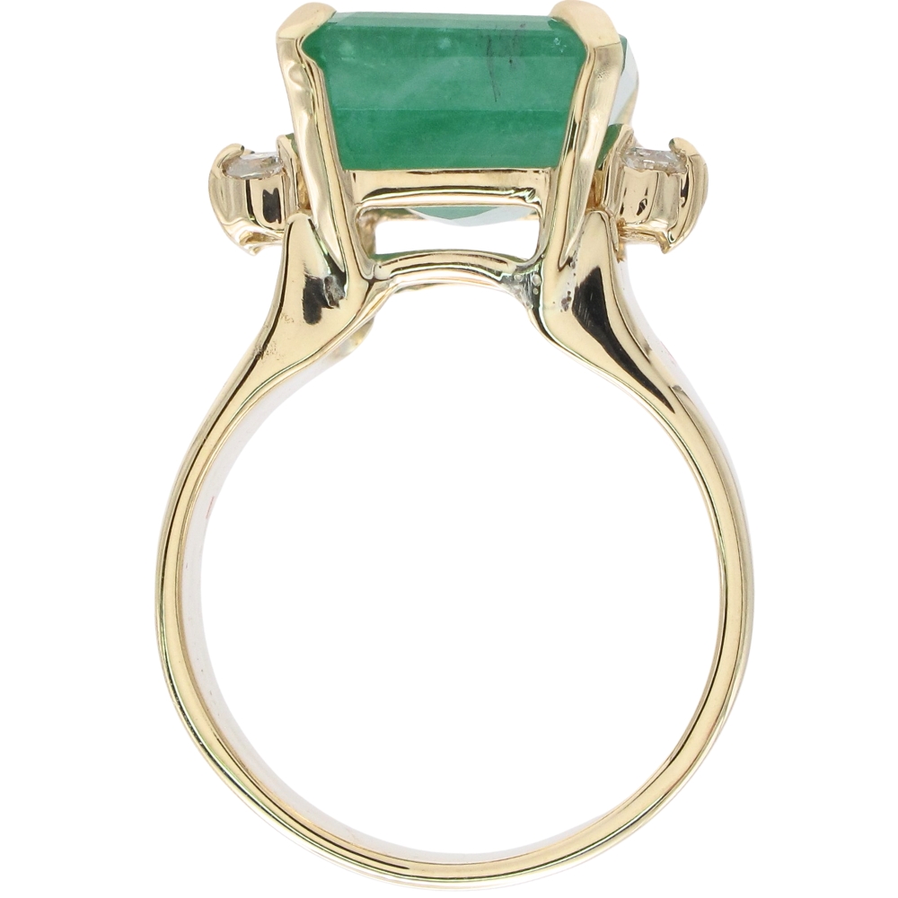 8.65ctw Emerald and Diamond Ring 14K profile
