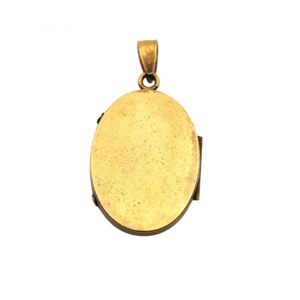 Edwardian Celestial Owls Tri-Color Gold Filled Locket back