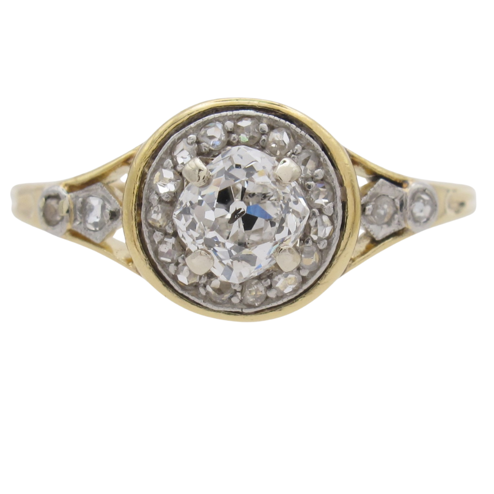0.75ct Cushion Cut Diamond Victorian Vintage Engagement Ring