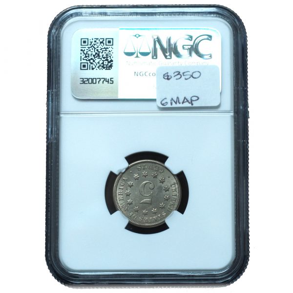 1872 Shield Nickel MS62 NGC