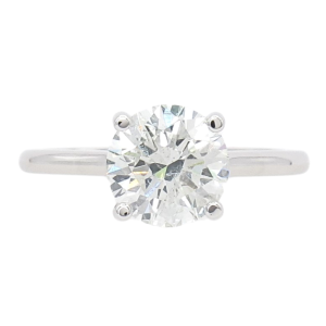2.03ct Round Brilliant Diamond Solitaire Engagement Ring 14k White Gold GIA front