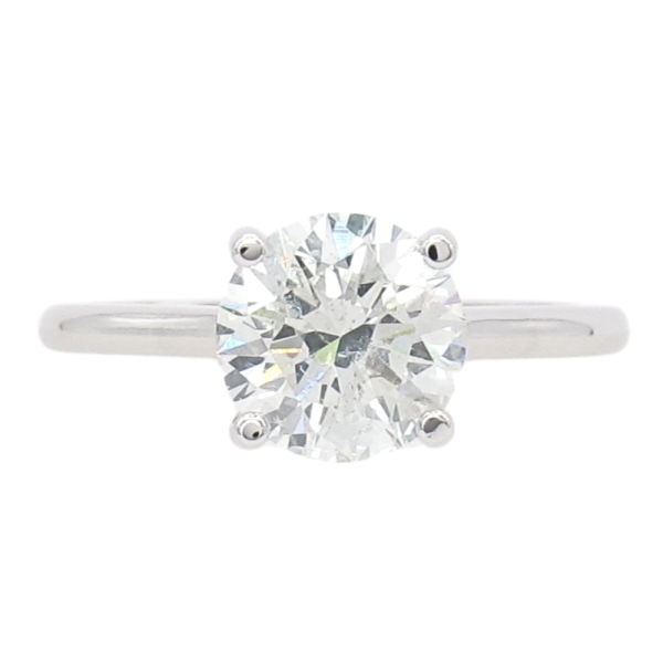 2.03ct Round Brilliant Diamond Solitaire Engagement Ring 14k White Gold GIA front