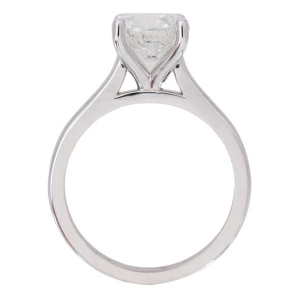 2.03ct Round Brilliant Diamond Solitaire Engagement Ring 14k White Gold GIA profile