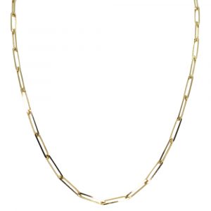 3.7mm Paperclip Chain 22” 14K