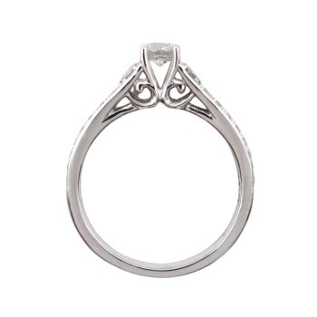 Cathedral Diamond Half Carat Engagement Ring Profile