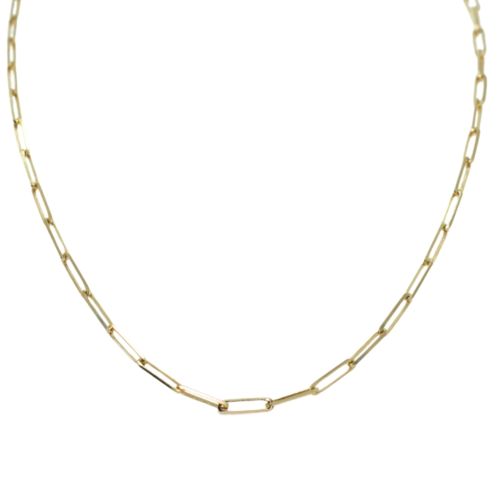 Yellow Gold 2.7mm Paperclip Chain, 20”