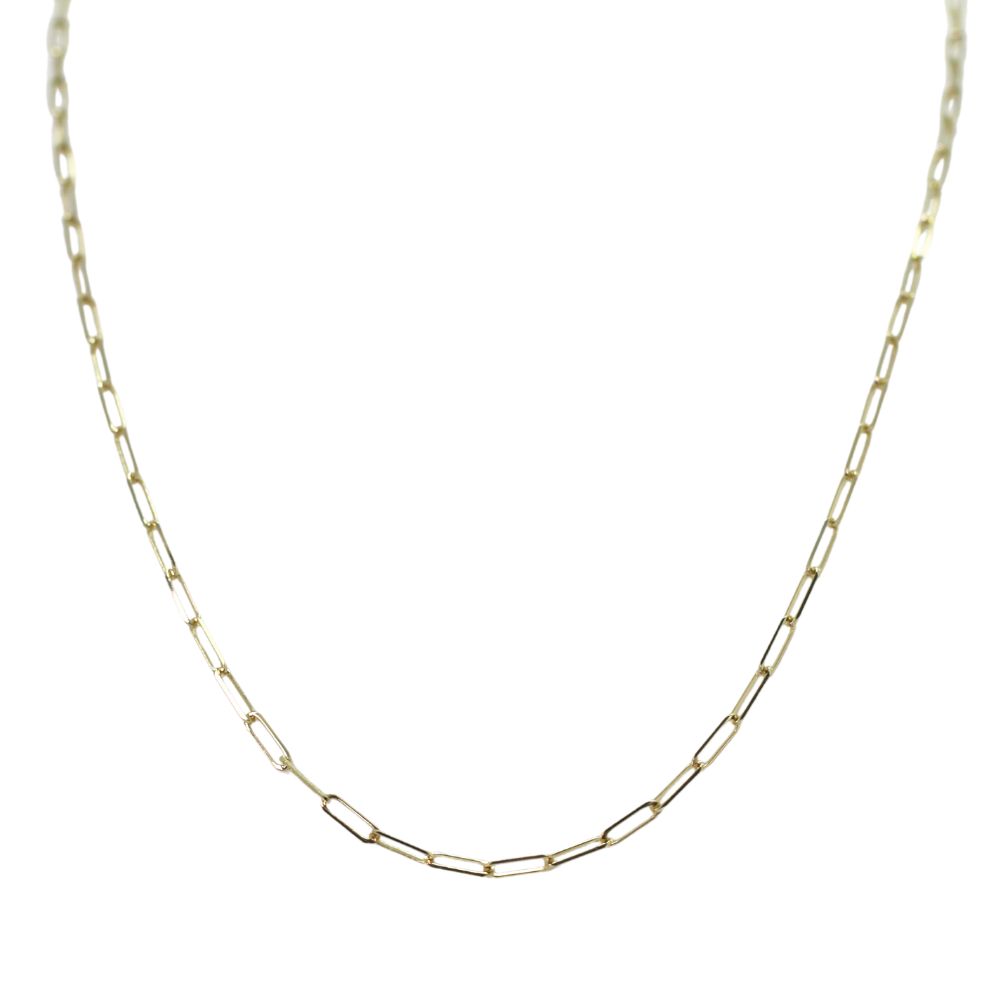 Yellow Gold 2mm Paperclip Chain, 18”