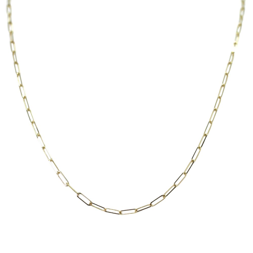 Yellow Gold 2mm Paperclip Chain, 30”