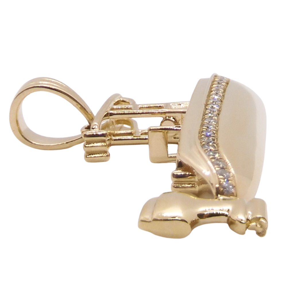 0.19ctw Diamond Custom Open Fisherman Boat Pendant 14k Yellow Gold Back Propellor 0.19ctw Diamond Custom Open Fisherman Boat Pendant 14k Yellow Gold Back Propeller