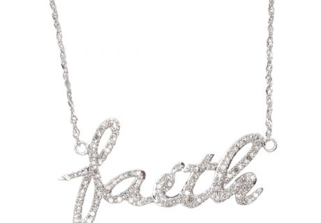 0.41ctw Diamond Faith Necklace 14K White Gold