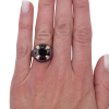 11.84ctw Garnet, Tourmaline & Diamond Ring 14K worn