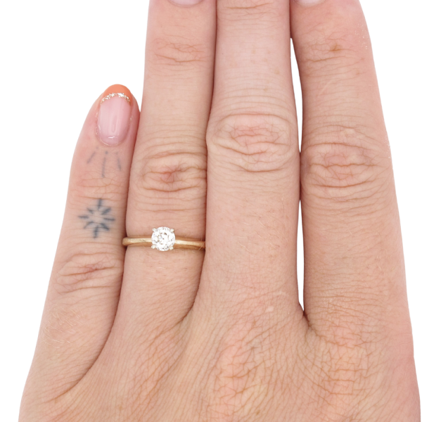 .33ct Old European Vintage Diamond Engagement Ring 14K worn