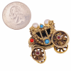 BIG Moving Ornate Jeweled Coronation Coach 14K Gold Carriage Charm