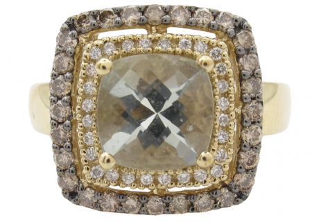 Le Vian 3.37ctw Prasiolite & Diamond Estate Ring 14K