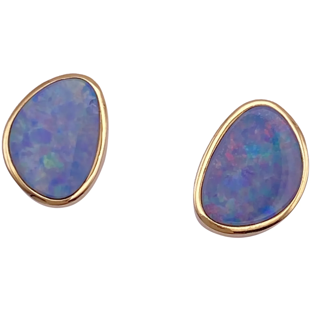 Natural opal stud earrings discount