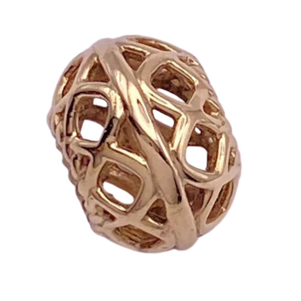 Pandora Open Lattice Bead Charm 14K Yellow Gold