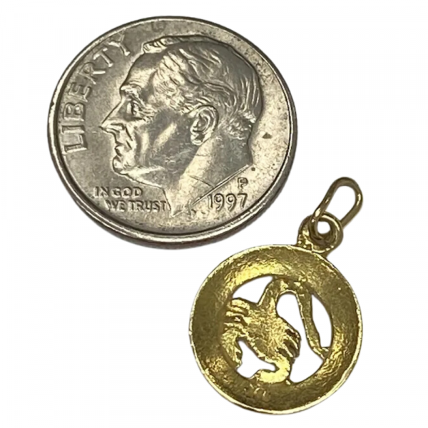 Scorpio Small Vintage Zodiac Charm 18K Gold (1)